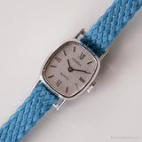 Vintage rechteckige Adora Uhr für sie | Blaues Gurt Deutsch Uhr