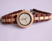 Bobo Bird Ladies Holz Uhr | 30 mm Quarz Uhr Dual -Braun -Töne