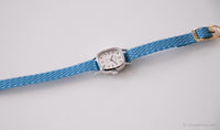 Adora rectangular vintage reloj para ella | Alemania de correa azul reloj
