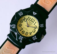 Ancien Guess Sportswatch avec cadran jaune | Le noir Guess montre pour femme