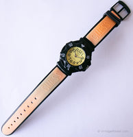 Jahrgang Guess Sportswatch mit gelbem Zifferblatt | Schwarz Guess Uhr für Frauen
