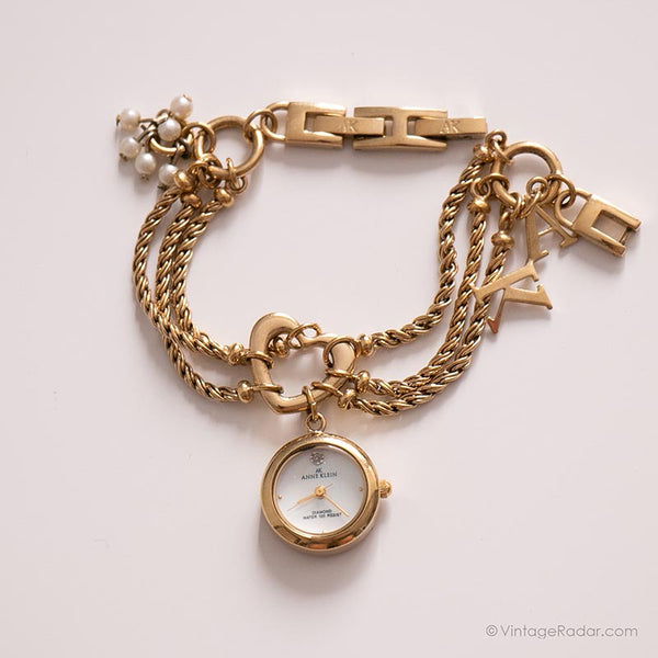 Vintage AK Designer Armband | Anne Klein Diamant Uhr