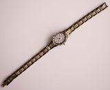Black & Gold vintage Elgin II Cuarzo reloj para mujeres | Mobo de pulsera ocasional