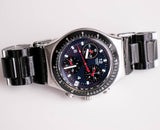 2000 Swatch Irony Chronograph YCS4015 Mighty Watch Dark Blue Dial