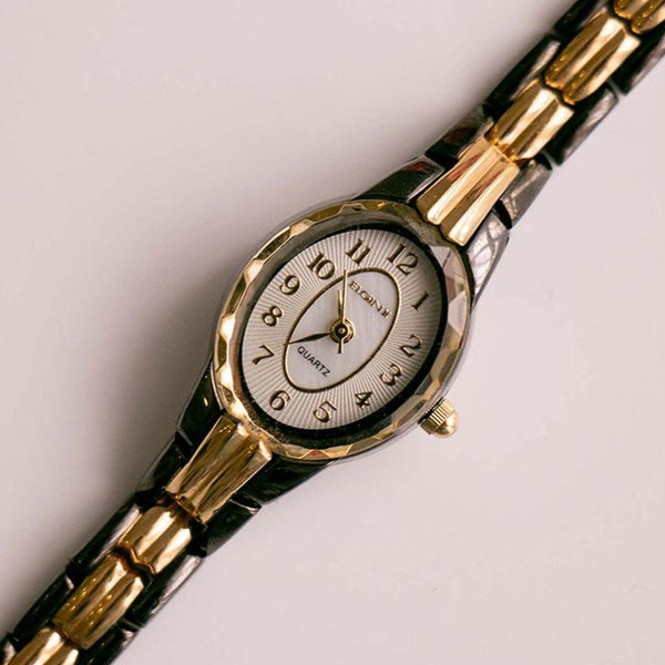 خمر الأسود والذهبي Elgin الثاني كوارتز مشاهدة للنساء | مناسبة wristwatch