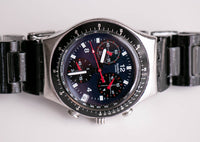 2000 swatch Ironia Chronograph YCS4015 Mighty Watch Dark Blue Dial