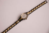 Vintage Black & Gold Elgin II Quarz Uhr für Frauen | Gelegenheit Armbanduhr
