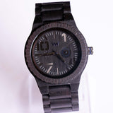 Cuarzo negro de madera de Wood reloj | Reloj de pulsera analógica para hombres de 44 mm