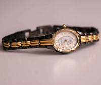 خمر الأسود والذهبي Elgin الثاني كوارتز مشاهدة للنساء | مناسبة wristwatch