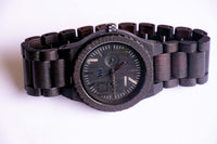 Quartz noir en bois Wewood montre | Montre-bracelet analogique de 44 mm pour hommes