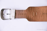 Vintage rechteckig Guess Uhr für Frauen | Weiße Ledermanschette Guess Uhr