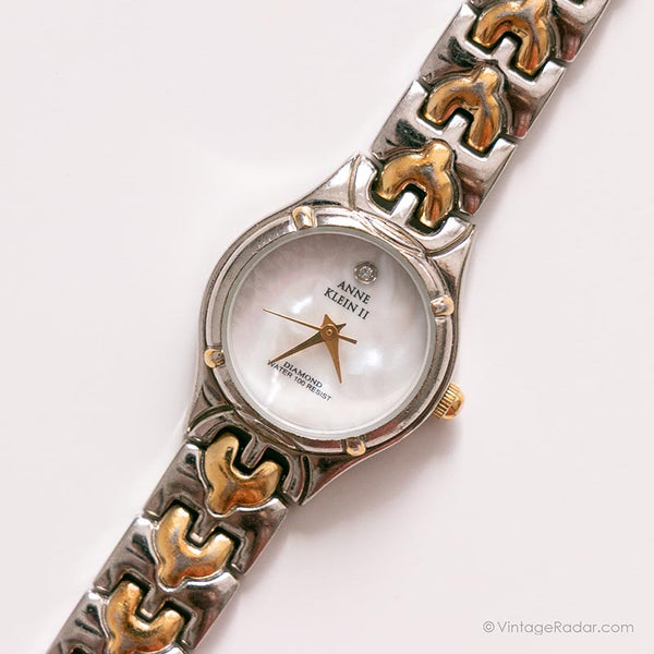 Vintage bicolore Anne Klein Ii montre | Bureau montre pour femme