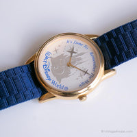 Walt de tono de oro vintage Disney Mundo reloj | Muñeco de pulsera coleccionable de los 90