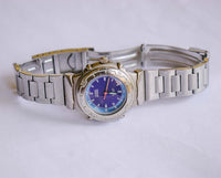 Azul Dial WaterPro Guess reloj | Cuarzo de damas de tono plateado reloj
