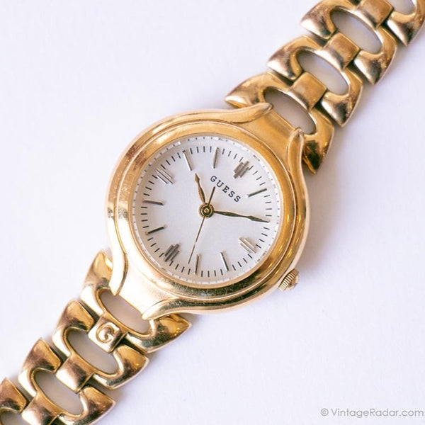 Pequeño tono de oro Guess Cuarzo reloj para ella | Antiguo Guess Vestir reloj