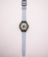 1993 swatch reloj SDN107 Silver Trace Scuba 200 Originals Dive 200m