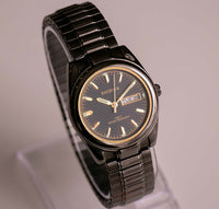 Nero vintage Elgin II quarzo orologio per uomini | Orologio da appuntamento resistente all'acqua