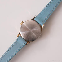 Pallas Adora de tono de oro vintage reloj | Correa azul reloj para damas