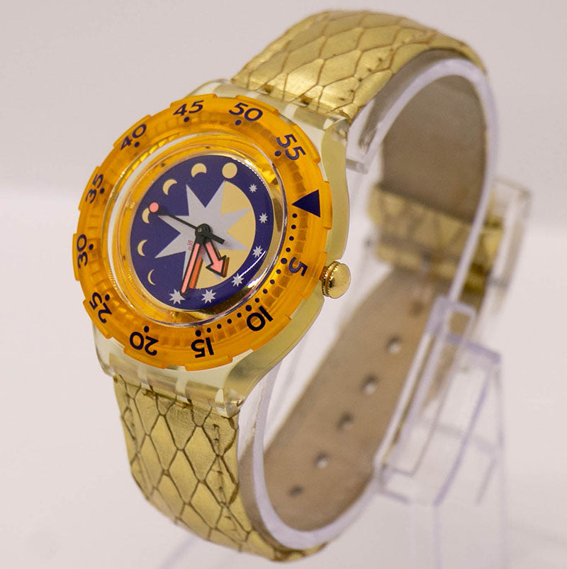 1993 Swatch Scuba 200 SDK112 Golden Island Watch | 90s Swiss Watch 