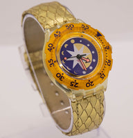 1993 Swatch Scuba 200 SDK112 Golden Island Watch | الساعة السويسرية النادرة في التسعينيات