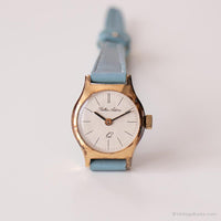 Orologio da tono d'oro vintage orologio Adora | Orologio a tracolla blu per le donne