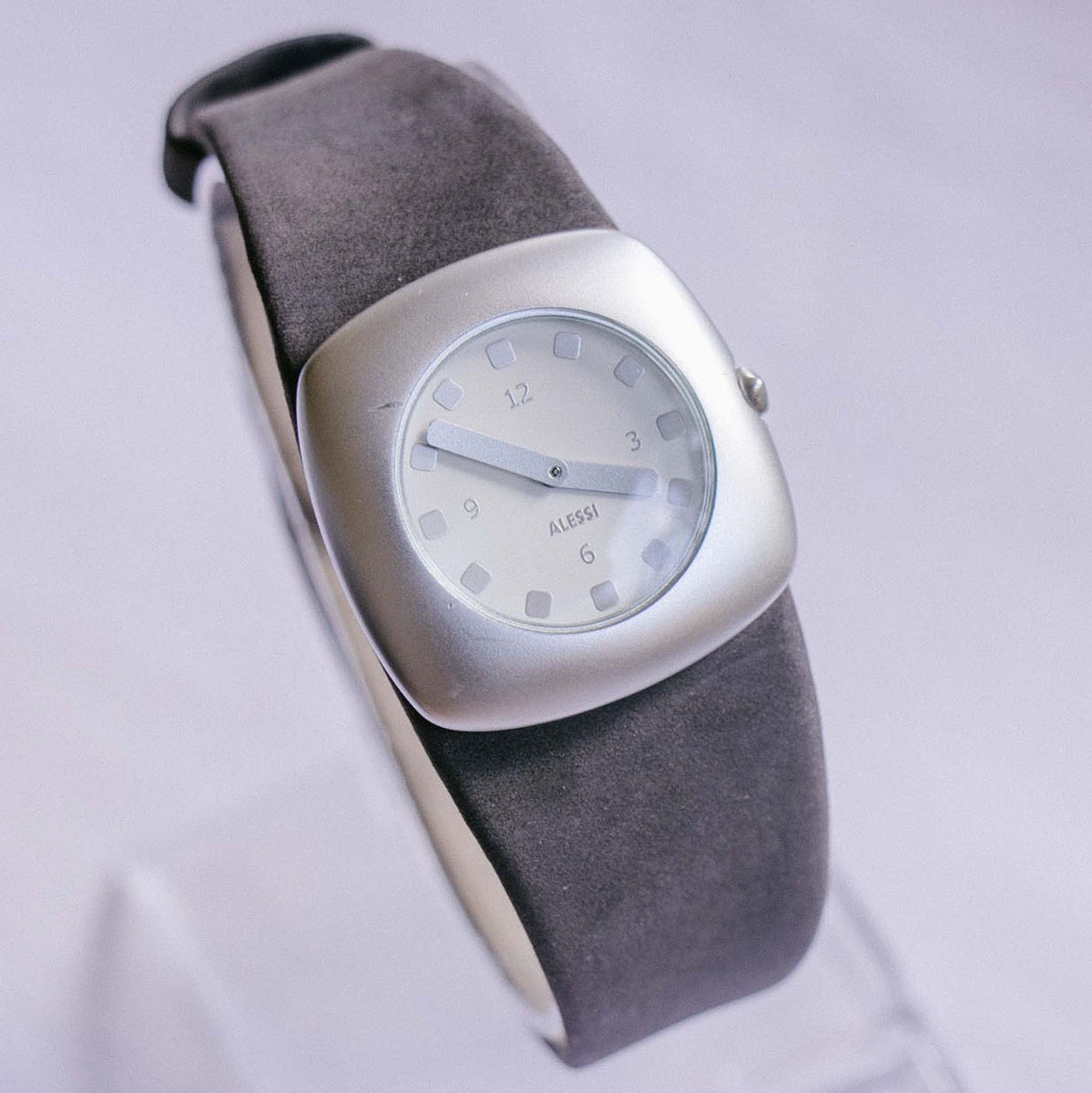 Silver-tone Square-dial Alessi Watch | Italian Designer Unisex Watch ...