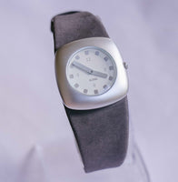 Dial cuadrado de tono plateado alessi reloj | Diseñador italiano reloj