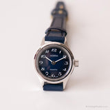 Vintage Silver-tone Adora Watch | Black Dial Wristwatch for Ladies