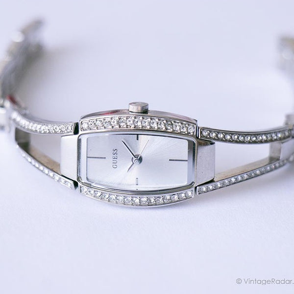 Silver-tone Guess Watch with Gemstones | Vintage Guess Occasion Watch
