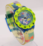 1993 Swatch Scuba 200 Over The Wave SDN105 Watch Original Band