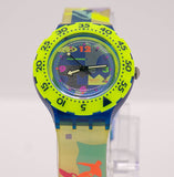 1993 Swatch Scuba 200 sobre la ola SDN105 reloj Banda original