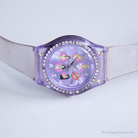 ساعة الأميرة الأرجواني القديمة Disney | ساعة الكوارتز اليابان