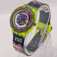 1991 Scuba 200 Swatch Coming Tide SDJ100 Watch Original Strap