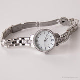 Vintage Pearl Dial Dress Watch | Women's Elegant Crystal Watch