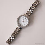 Vintage Elegant Dress Watch for Her | Round Dial Stainless Steel Watch
