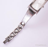 Vintage rechteckig Guess Uhr für sie | Silberton Uhr Winzige Handgelenkgrößen