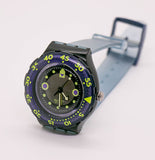1991 Swatch Scuba 200 Shamu Black Wave SDB102 montre Lunette violette