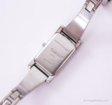 Vintage Rectangular Guess Watch for Her | Silver-tone Watch Tiny Wrist Sizes