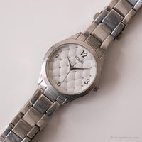 Folio de tono plateado vintage reloj | Damas Round Dial Japan Quartz reloj