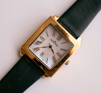 Gold-Tone Rectangular Anne Klein Ladies Watch Green Watch Strap