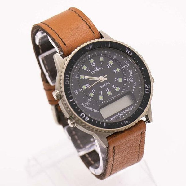 Digital Analog Tempic Vintage Watch 90s Tempic Tachymeter Watch