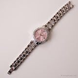Vintage Folio Dress Watch for Ladies | Pink Dial Watch with Crystals