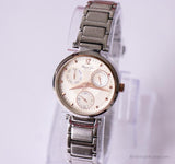Tono plateado vintage Kenneth Cole reloj para mujeres con detalles de color rosa dorado