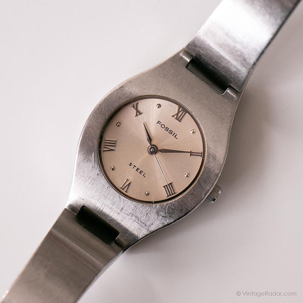Acero inoxidable vintage Fossil reloj | Pulsera de marca reloj para ella