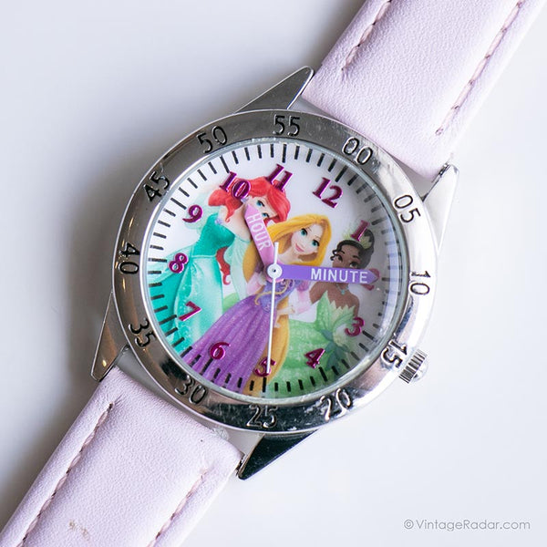 Clásico Disney Princesa reloj para ella | Damas retro de tono plateado reloj