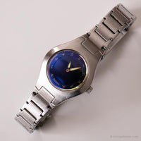 Vintage Blue Dial Fossil Uhr | Elegant Silbertonarmband Uhr
