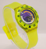 1992 swatch Tide vitual SDJ100 reloj con correa amarilla y bisel
