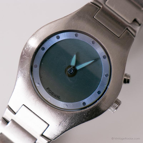 Jahrgang Fossil Big Tic Uhr | Elegantes grüner Zifferblatt Uhr für Damen
