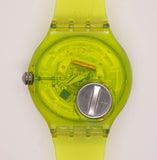 1992 swatch À venir SDJ100 montre avec sangle jaune et lunette