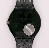 1992 Swatch Scuba 200 Shamu Black Wave SDB102 montre Verre fissuré